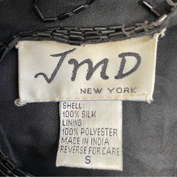 JMD New York Silk Beaded Cardigan Jacket Black Size Small - Picture 8 of 8